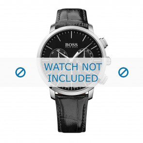 Horlogeband Hugo Boss HB-273-1-14-2825 / HB1513266 Croco leder Zwart 21mm